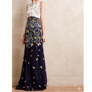 Anthropologie Erin Fetherston Butterfly Garden Gown Sleeveless Mermaid Size 4